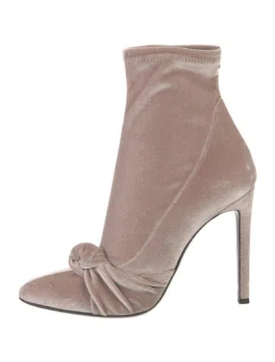 Pre-owned Giuseppe Zanotti Velvet Sock Boots In Neutral
