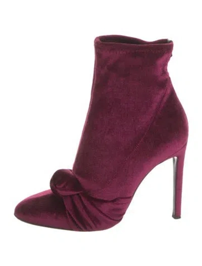 Pre-owned Giuseppe Zanotti Velvet Sock Boots In Purple