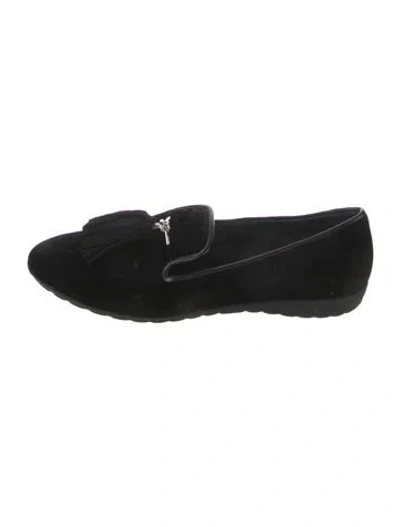 Pre-owned Giuseppe Zanotti Velvet Tassel Accents Loafers In Black