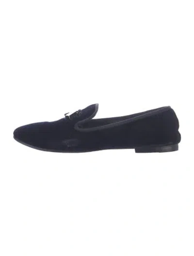 Pre-owned Giuseppe Zanotti Velvet Tassel Accents Loafers In Blue