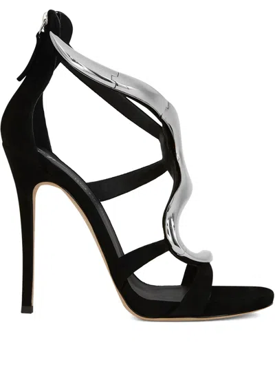 Giuseppe Zanotti Venere Metallic-snake Sandals In Black