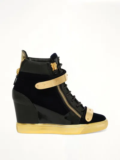 Giuseppe Zanotti Veronica Wedge Sneakers In Blue