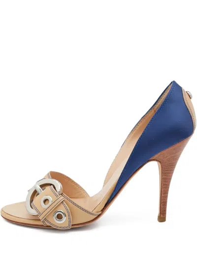 Pre-owned Giuseppe Zanotti Vintage 100mm Two-tone Sandals In Blue