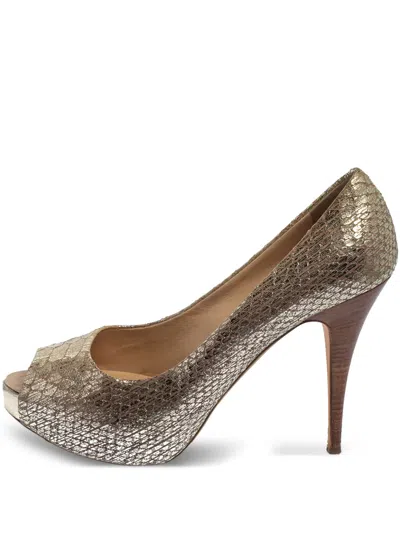 Pre-owned Giuseppe Zanotti Vintage 110mm Leather Heeled Pumps In Neutral