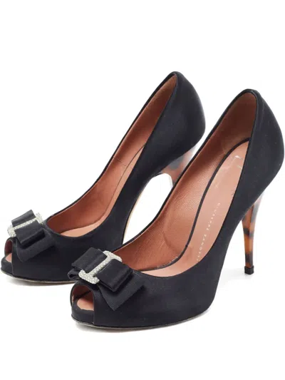 Pre-owned Giuseppe Zanotti Vintage 120mm Bow-detail Pumps In Black