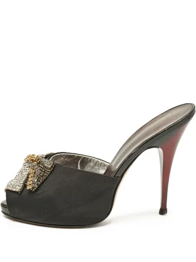 Pre-owned Giuseppe Zanotti Vintage 120mm Crystal-embellished Heeled Pumps In Black