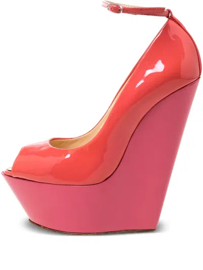 Pre-owned Giuseppe Zanotti Vintage 150mm Peep-toe Wedge Pumps