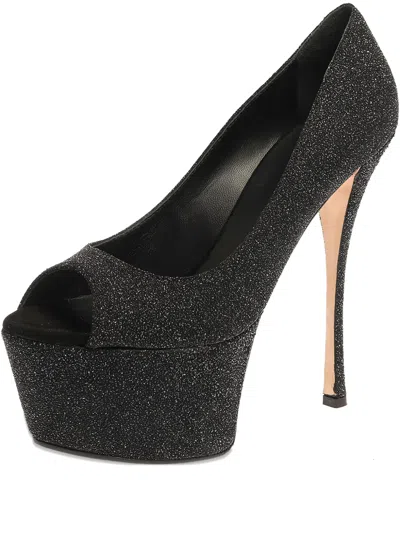 Pre-owned Giuseppe Zanotti Vintage 160mm Glittered Platform Pumps