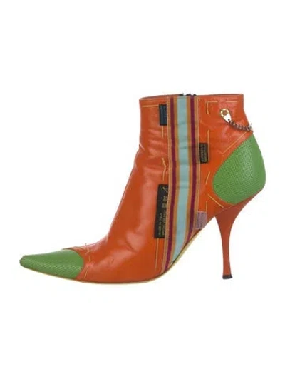 Pre-owned Giuseppe Zanotti Vintage 2000's Boots In Orange