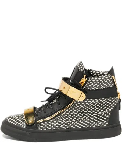 Pre-owned Giuseppe Zanotti Vintage 2024 Snakeskin Leather Sneakers In Black
