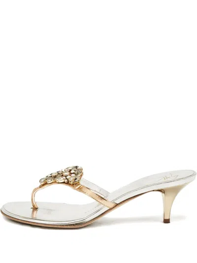 Pre-owned Giuseppe Zanotti Vintage 50mm Crystal-embellished Sandals