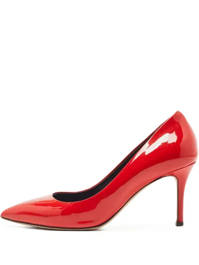 Pre-owned Giuseppe Zanotti Vintage 75mm Leather Pumps In Red