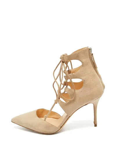 Pre-owned Giuseppe Zanotti Vintage Belgravia Lace-up Pumps In Neutral