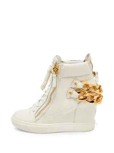 Pre-owned Giuseppe Zanotti Vintage Chain-detail Wedge Sneakers In White