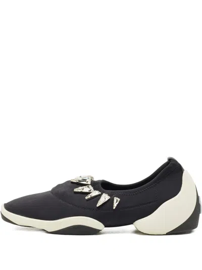 Pre-owned Giuseppe Zanotti Vintage Crystal-embellishment Sneakers In Black