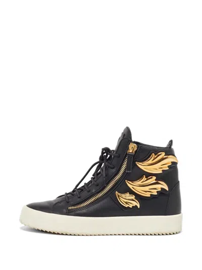 Pre-owned Giuseppe Zanotti Vintage Double-zipped Sneakers In Black