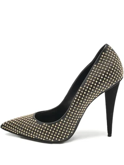 Pre-owned Giuseppe Zanotti Vintage Ester Studded Leather Pumps In Black