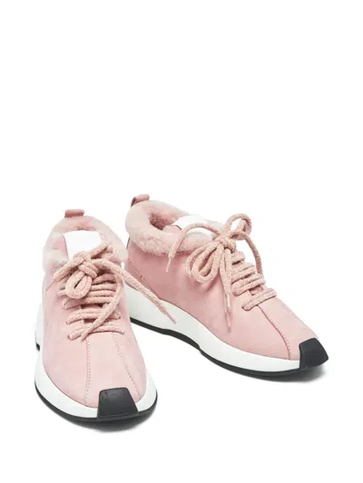 Pre-owned Giuseppe Zanotti Vintage Ferox Wedge Lace-up Sneakers In Pink