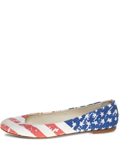 Pre-owned Giuseppe Zanotti Vintage Flag-print Ballet Flats
