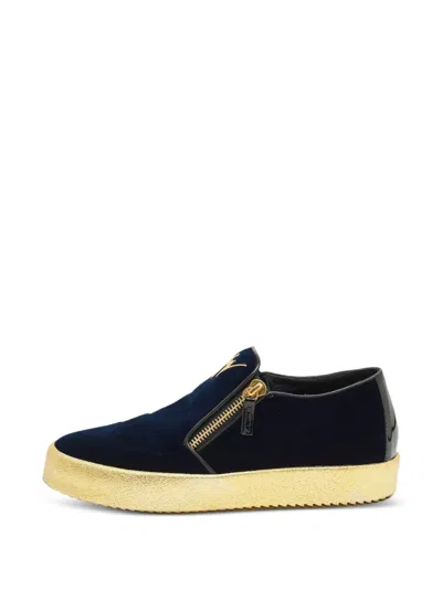Pre-owned Giuseppe Zanotti Vintage Frankie Side-zip Sneakers In Blue