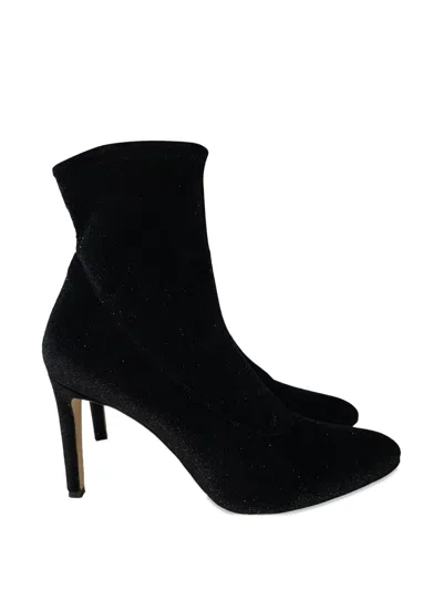 Pre-owned Giuseppe Zanotti Vintage Glitter-embellishment Ankle Boot In Black