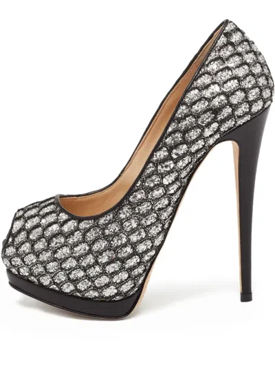 Pre-owned Giuseppe Zanotti Vintage Glitter Pumps In Black