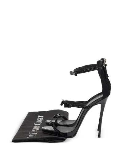Pre-owned Giuseppe Zanotti Vintage Harmony Bow-detail Sandals In Black