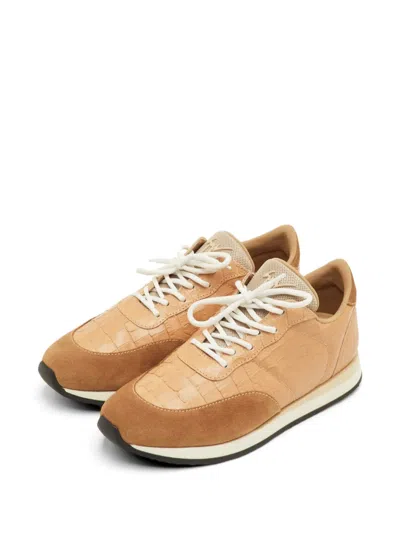 Pre-owned Giuseppe Zanotti Vintage Jimi Croc-embossed Sneakers In Neutral