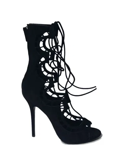 Pre-owned Giuseppe Zanotti Vintage Lace-up Gladiator Heels In Black