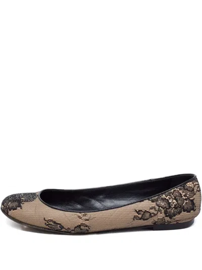 Pre-owned Giuseppe Zanotti Vintage Leather Ballet Flats In Neutral