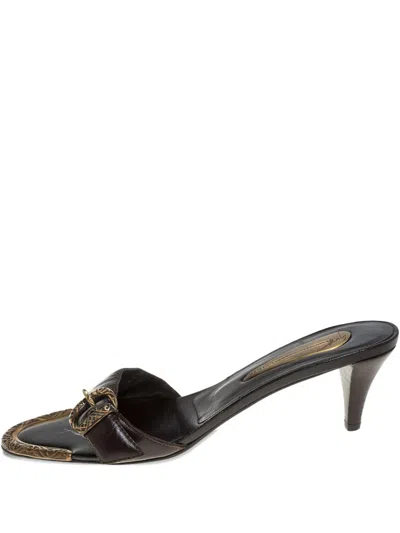 Pre-owned Giuseppe Zanotti Vintage Leather Buckle Sandals In Brown