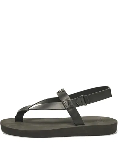 Pre-owned Giuseppe Zanotti Vintage Leather Flat Sandals In Black