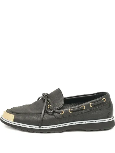 Pre-owned Giuseppe Zanotti Vintage Leather Loafers In Black