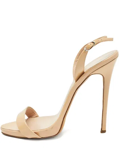 Pre-owned Giuseppe Zanotti Vintage Leather Slingback Sandals In Neutral