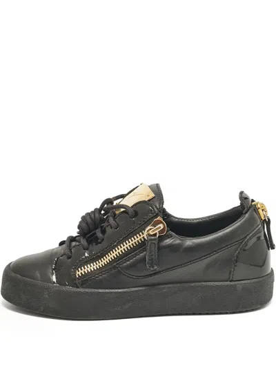 Pre-owned Giuseppe Zanotti Vintage Leather Sneakers In Black