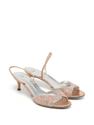 Pre-owned Giuseppe Zanotti Vintage Lilibeth Starlight Crystal-embellished Sandals In Pink