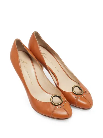 Pre-owned Giuseppe Zanotti Vintage Lucrezia Circular-accent Pumps In Neutral