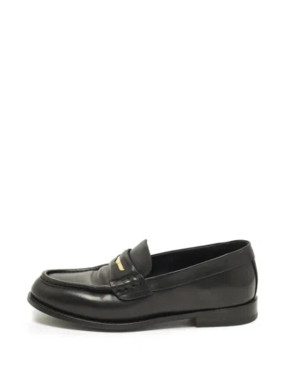 Pre-owned Giuseppe Zanotti Vintage Metal-bar Loafers In Black