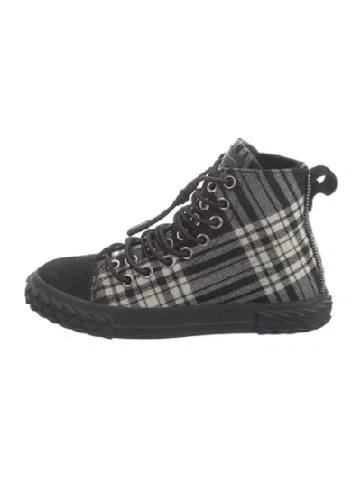 Pre-owned Giuseppe Zanotti Vintage Plaid Print Sneakers In Black