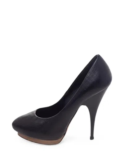 Pre-owned Giuseppe Zanotti Vintage Platform Almond-toe Pumps In Black