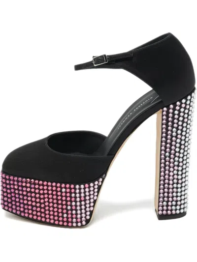 Pre-owned Giuseppe Zanotti Vintage Platform Crystal Sandals In Black