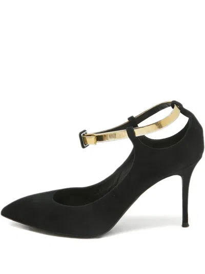 Pre-owned Giuseppe Zanotti Vintage Pointed-toe Ankle-strap Heeled Pumps In Black