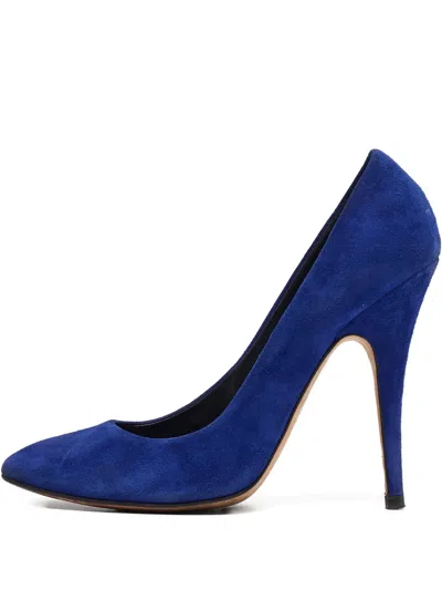 Pre-owned Giuseppe Zanotti Vintage Pointed-toe Heeled Pumps In Blue