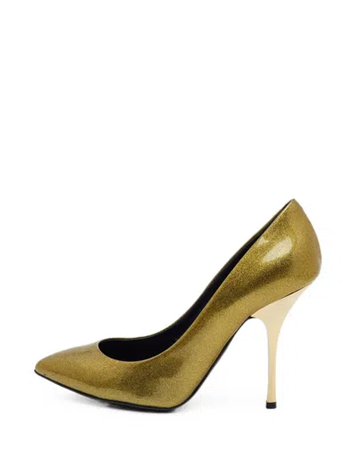 Pre-owned Giuseppe Zanotti Vintage Pointed-toe Patent Leather Pumps In Gold