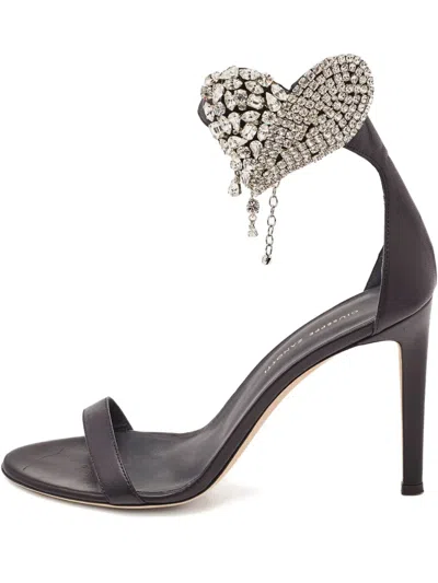 Pre-owned Giuseppe Zanotti Vintage  105mm Amour Sandals In Black