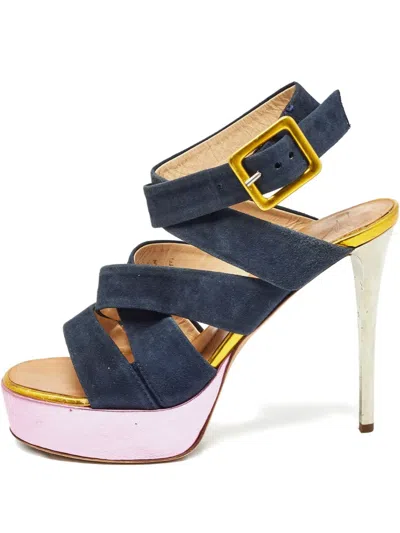 Pre-owned Giuseppe Zanotti Vintage  120mm Suede Platform Sandals