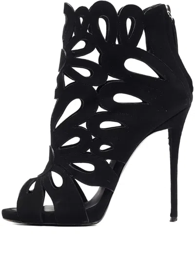 Pre-owned Giuseppe Zanotti Vintage  125mm Cut-out Stiletto Sandals In Black