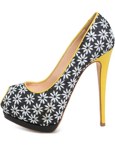 Pre-owned Giuseppe Zanotti Vintage  140mm Floral-print Peep-toe Sandals