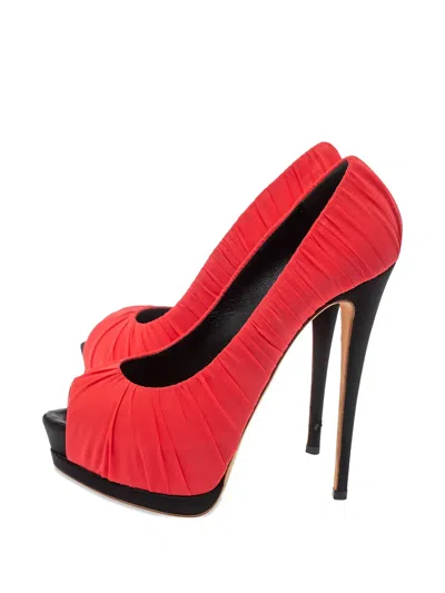 Pre-owned Giuseppe Zanotti Vintage  140mm Puched Pumps In Red