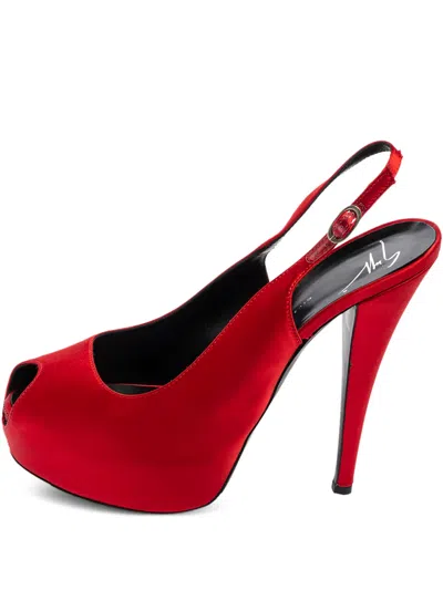 Pre-owned Giuseppe Zanotti Vintage  150mm Satin Slingback Pumps